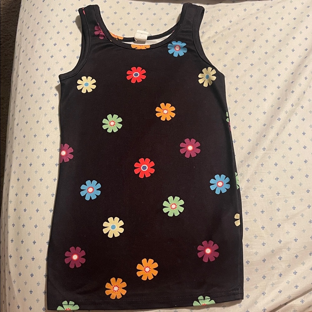 SHEIN Black Dress with Colorful Floral Accents